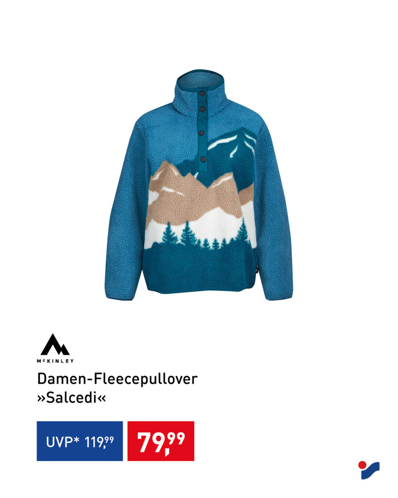 Damen Fleece 1/4 Zip Jacke in blau.