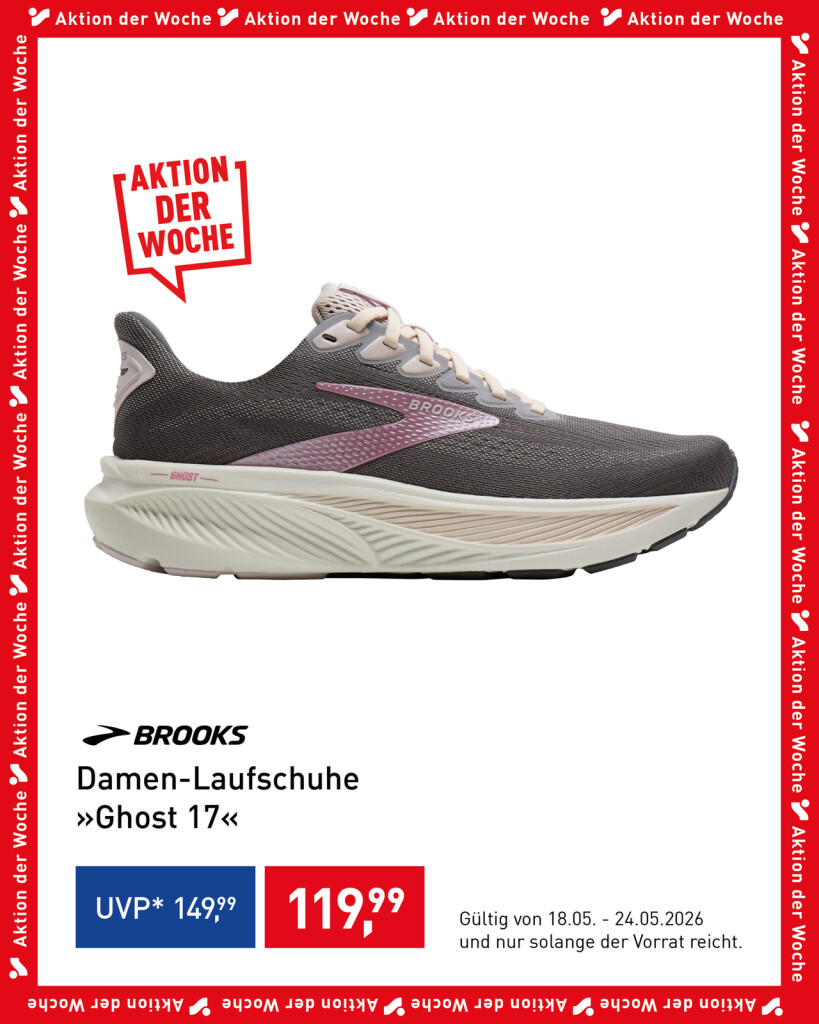 Brooks Laufschuh in der Farbe grau/beige und Rosa