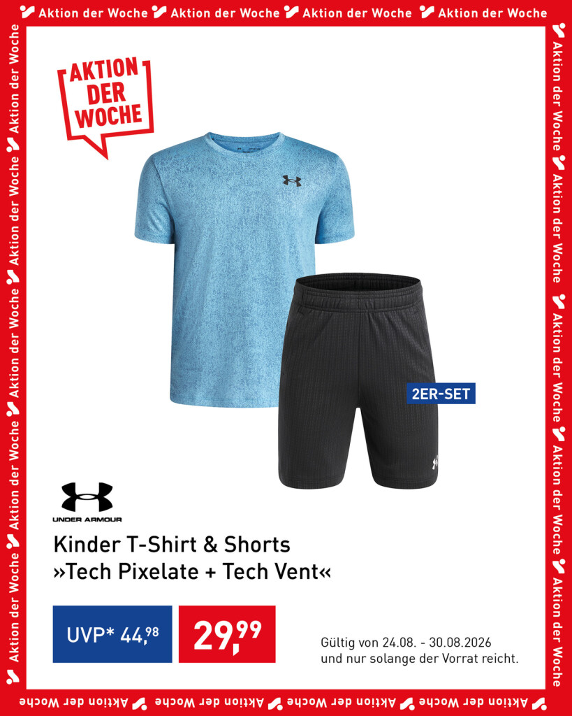 Fitness Set für Jungen. Blaues Shirt & schwarze Hose