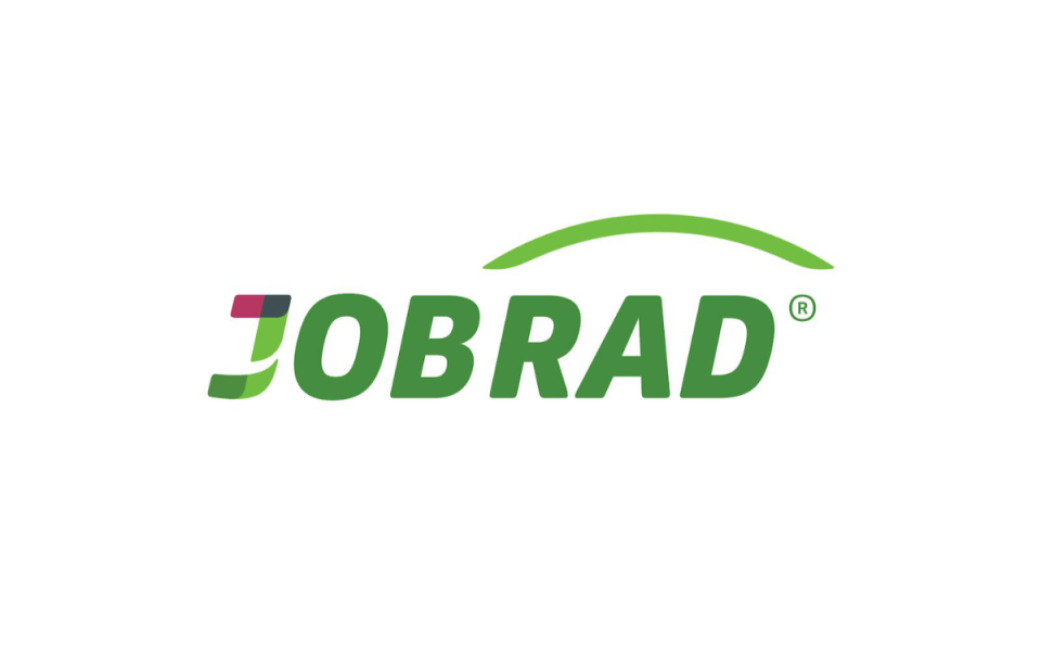 JobRad-Firmenlogo in Grün und Schwarz, das Fahrradleasing für Angestellte bewirbt.